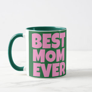 Retro Green Pink Mothers Day Photo  Mug