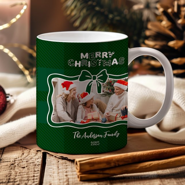 Retro Green Plaid Whimsical Christmas  Coffee Mug (Creator Uploaded)