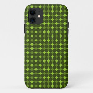 Retro Green Polka Dots Pattern Abstract iPhone 11 Case