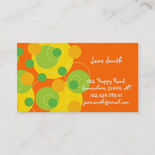 Retro Green Polka Dots Pattern Modern Fun Business Card