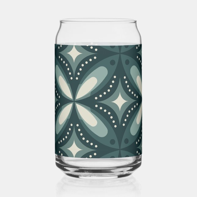retro green shapes can glass (Front)