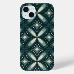 retro green shapes iPhone 15 mini case