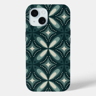 retro green shapes iPhone 15 case