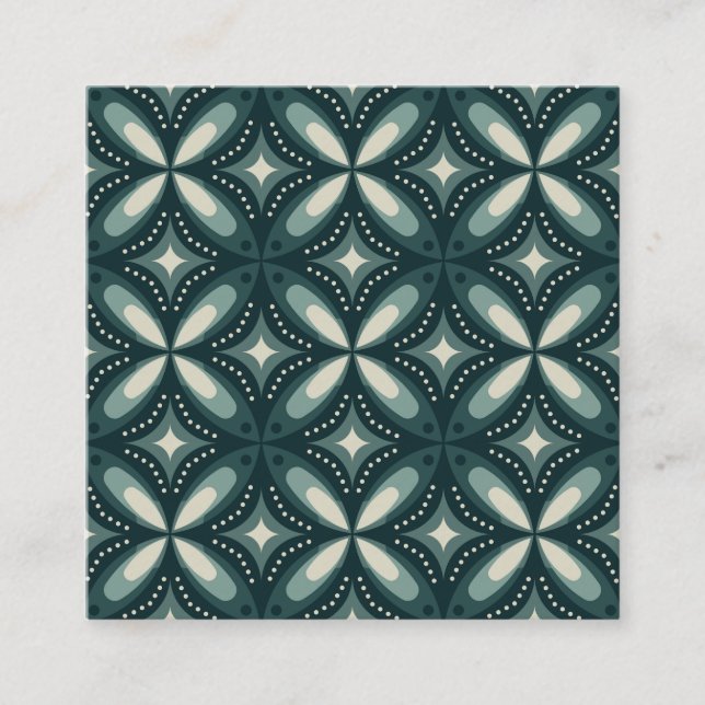 retro green shapes discount card (Front)
