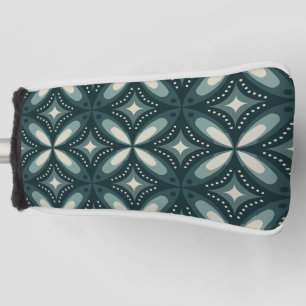 retro green shapes golf head cover