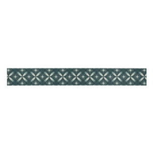 retro green shapes grosgrain ribbon