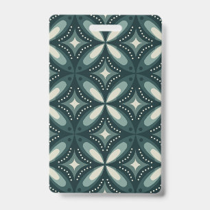 retro green shapes ID badge