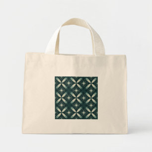 retro green shapes mini tote bag
