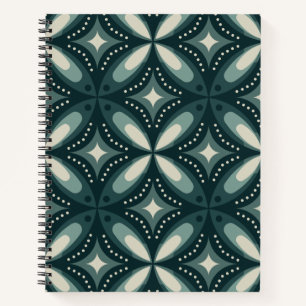 retro green shapes notebook