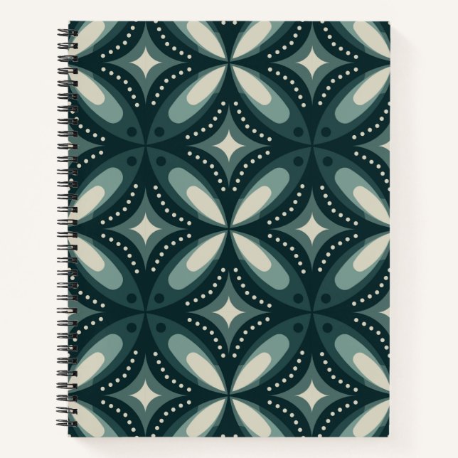 retro green shapes notebook (Front)