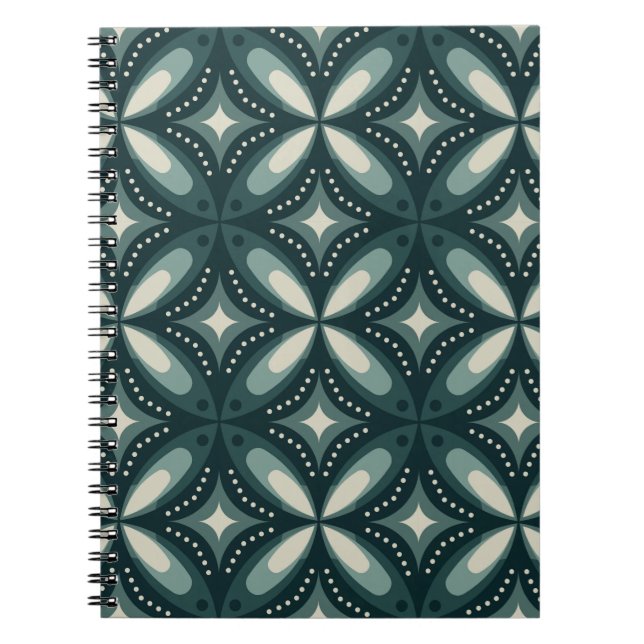 retro green shapes notebook (Front)
