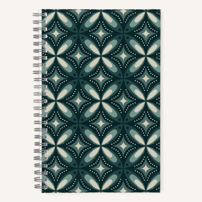 retro green shapes notebook (Front)