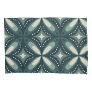 retro green shapes pillowcase