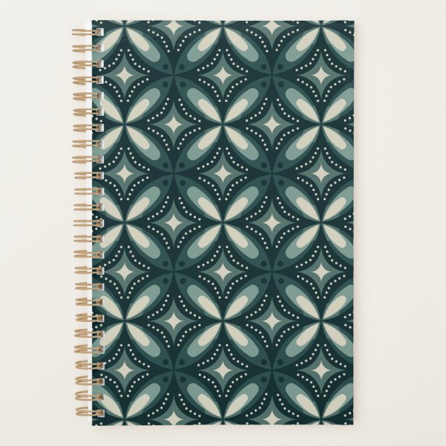 retro green shapes planner (Front)