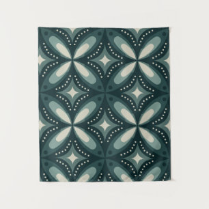 retro green shapes tapestry