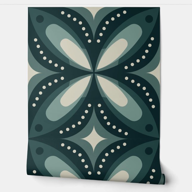 retro green shapes wallpaper (Unrolling)