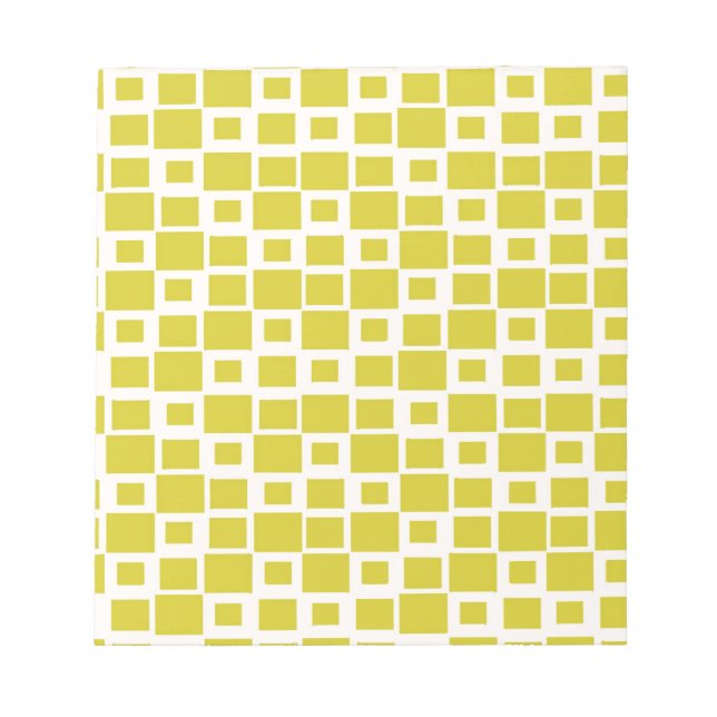 Retro Green Squares Pattern Notepad (Front)