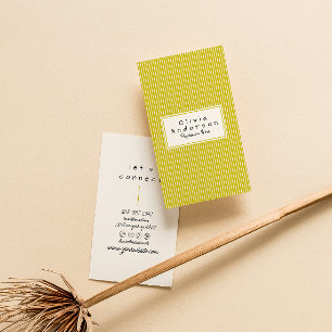 Retro Green Stripes Trendy Modern Funky Fun Business Card