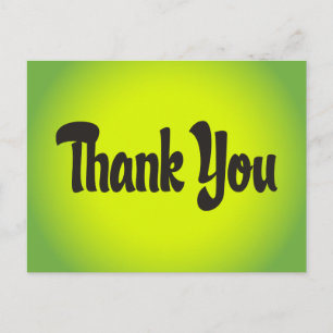 Retro Green Thank You Ombre Lime Postcard