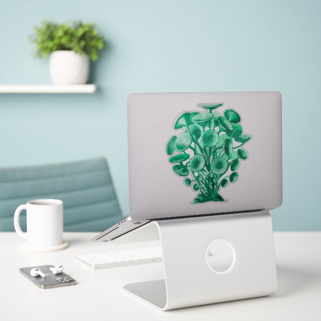 Retro Green Underwater Algae (Laptop On Desk)