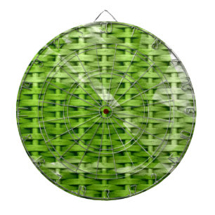Retro green wicker art graphic design dartboard