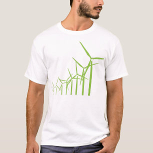Retro Green Wind Turbine Tee