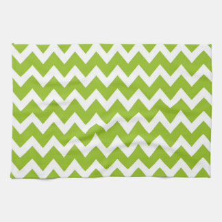 Retro GREEN Zig Zag Pattern Tea Towel