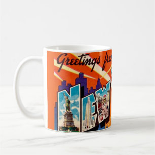 Retro Greeting from New York City Coffee Mug