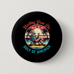 Retro Greeting From The Gulf Of Usa America Trump  6 Cm Round Badge