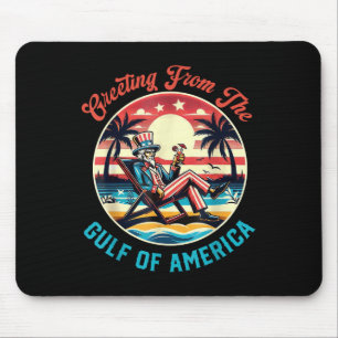 Retro Greeting From The Gulf Of Usa America Trump Mouse Mat