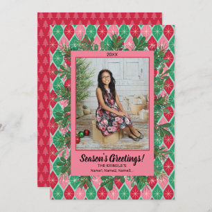 Retro Greeting Photo Christmas Card 