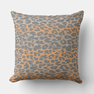 Retro Grey Leopard Print Skin Cushion