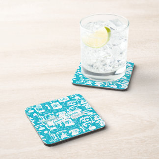 Retro Grey or Any Colour Telephone Pattern Coaster