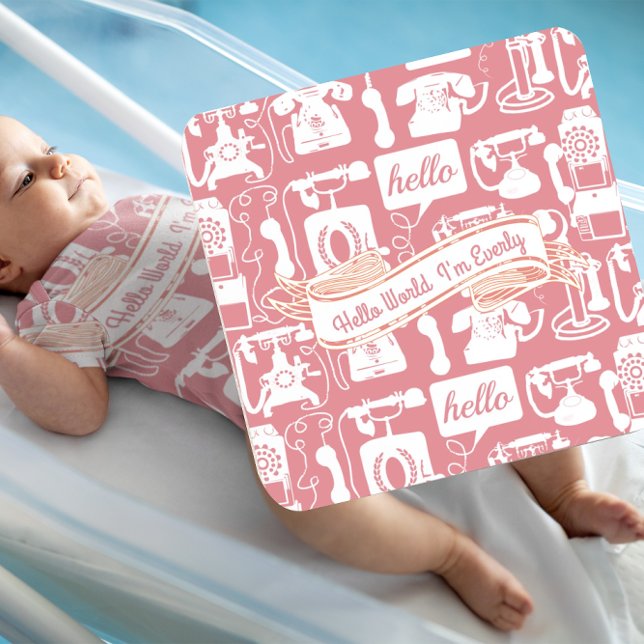 Retro Grey or Any Colour Telephone Pattern Coaster (Creator Uploaded)