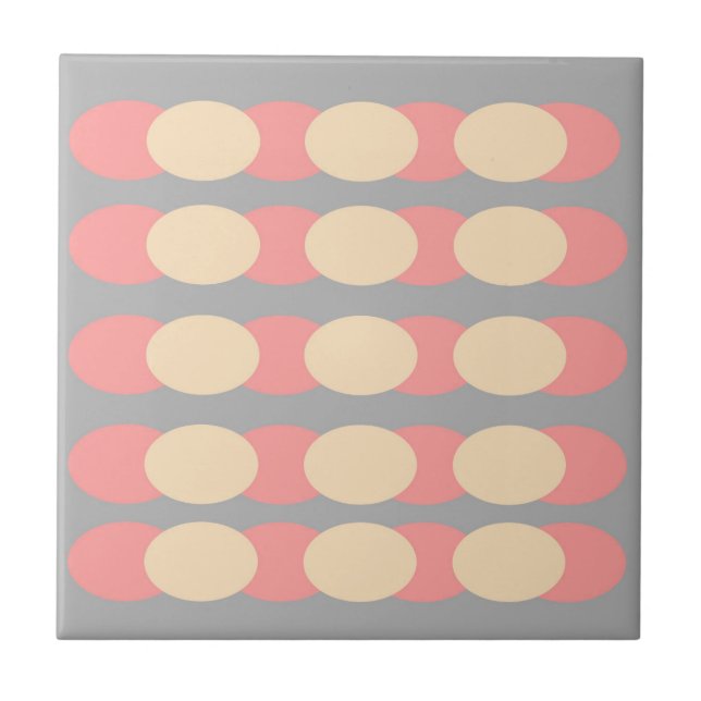 Retro Grey Spot Print Ceramic Wall Tile (Front)