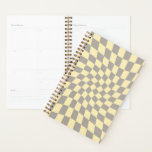 Retro Grey Yellow Pastel Warped Chequered Planner<br><div class="desc">Perfect warped chequered design pillow in pastel colours,  full of great vibes. Modern warped checkers in pastel grey yellow colour. This nice retro psychedelic design takes you to the wonderland. Warped checks in pastel colours. Twirl and swirl,  twist checks,  chequered pattern</div>