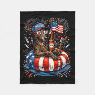 Retro Greyhound Beer Usa 250th Anniversary 4th Of Fleece Blanket