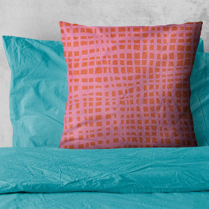 Retro Grid Abstract Pattern  Cushion