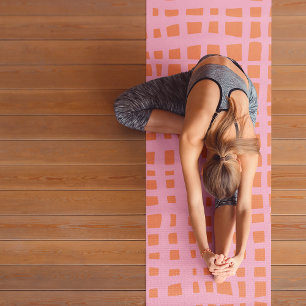 Retro Grid Abstract Pattern Yoga Mat