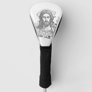 Retro Grid Jesus King Of Kings Revelation 19:16 Golf Head Cover