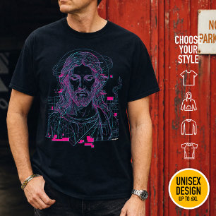 Retro Grid Jesus King Of Kings Revelation 19:16 T-Shirt