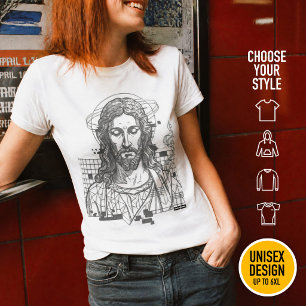 Retro Grid Jesus King Of Kings Revelation 19:16 T-Shirt