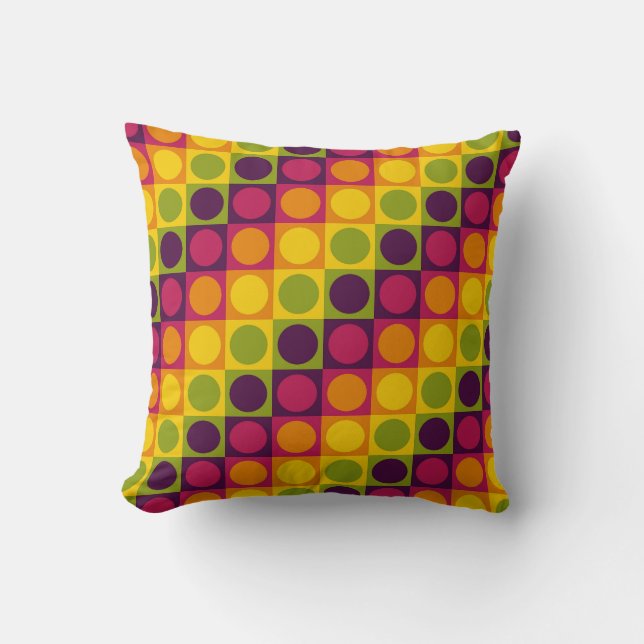 Retro Grid Polka Play Cushion (Front)