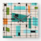 Retro Grid & Starbursts Acrylic Wall Clock