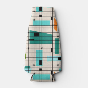 Retro Grid & Starbursts Bottle Cooler