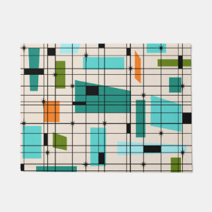 Retro Grid & Starbursts Doormat