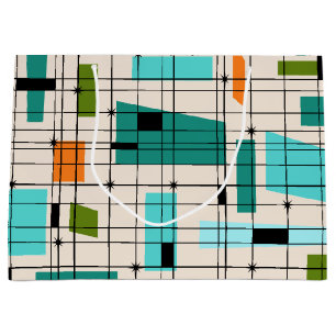 Retro Grid & Starbursts Gift Bag