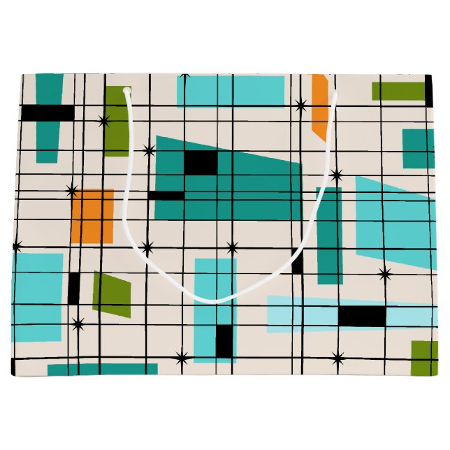 Retro Grid & Starbursts Gift Bag (Front)