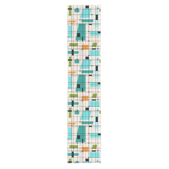Retro Grid & Starbursts Table Runner (Front)