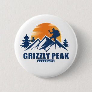 Retro Grizzly Peak Hike T-Shirt 6 Cm Round Badge
